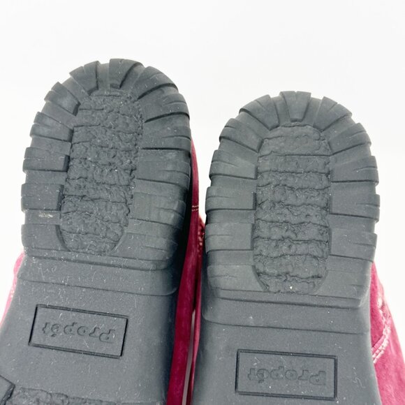 Propet Womens Burgundy Suede Leather Side Zip Snow Booties Size 6 - Picture 10 of 12